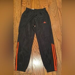 Girl’s Adidas Black Orange Waterproof Athletic Pants Sz Small